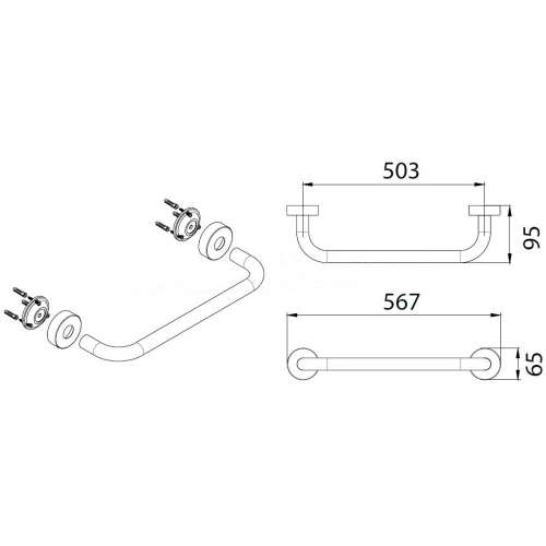 Поручень для ванны Fixsen Hotel 50 FX-31017C