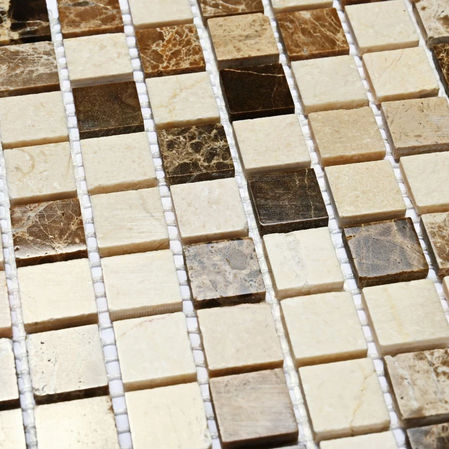 Мозаика Bonaparte Каменная мозаика Turin-15 slim Pol 15х15 бежевая 30,5х30,5 см