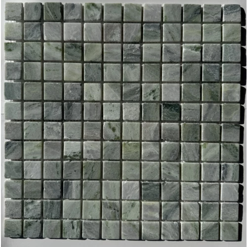 Мозаика Pixel mosaic Мрамор Jet Green чип 23x23 мм сетка Матовая Pix 313 30,5х30,5 см