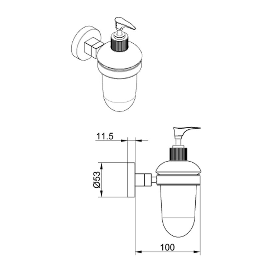 Дозатор жидкого мыла Azario Nessy стеклянный 200 мл хром AZ-73112