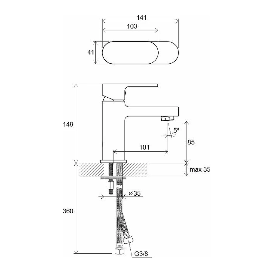 Смеситель для раковины Ravak Chrome CR 012.00 X070041