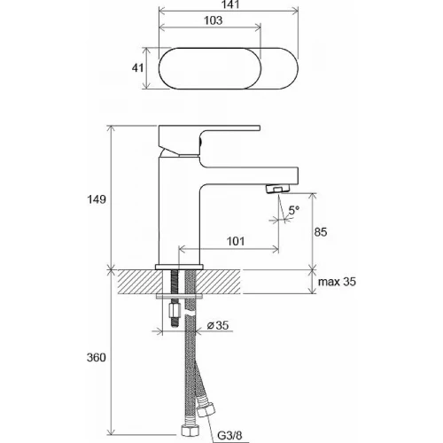 Смеситель для раковины Ravak Chrome CR 012.00 X070041