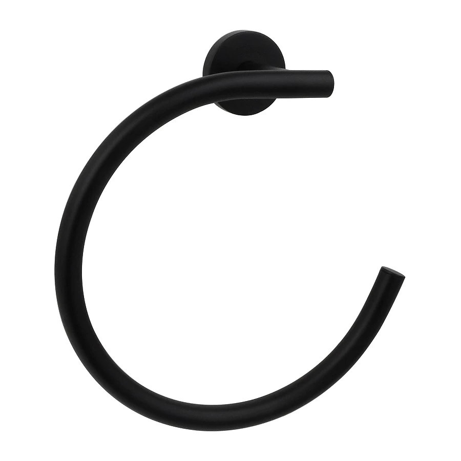 Полотенцедержатель Aquatek Вега кольцо матовый черный AQ4012MB