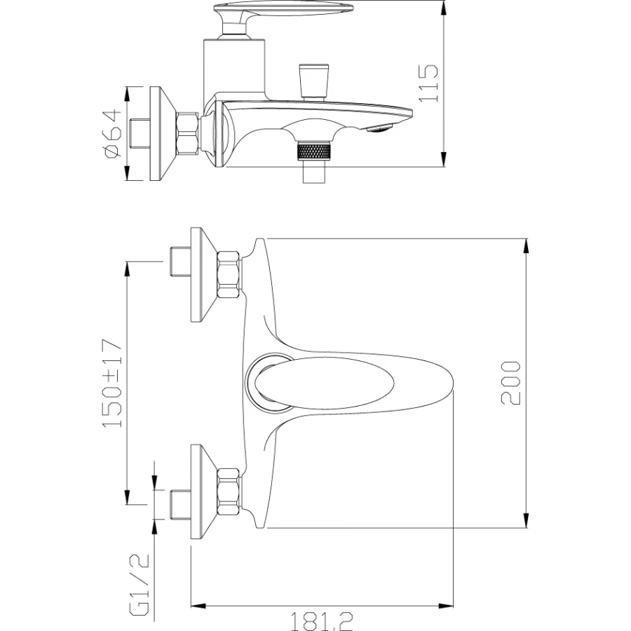 Смеситель для душа Rossinka RS30 RS30-31 хром