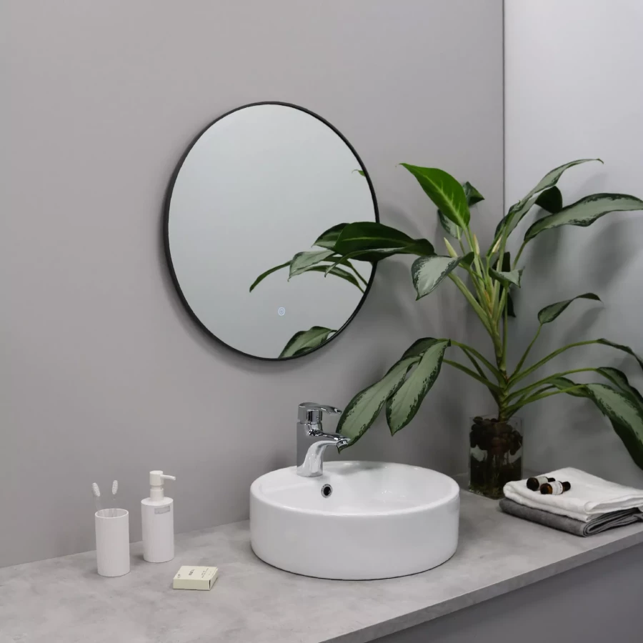 Зеркало Fixsen led с подсветкой круглое графит FX-1070F 70х70 см