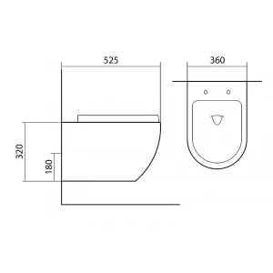 Унитаз подвесной безободковый Aquatek Европа тонкое сиденье с механизмом плавного закрывания крепеж цвет матовый черный AQ1901-MB 52,5х36х32 см