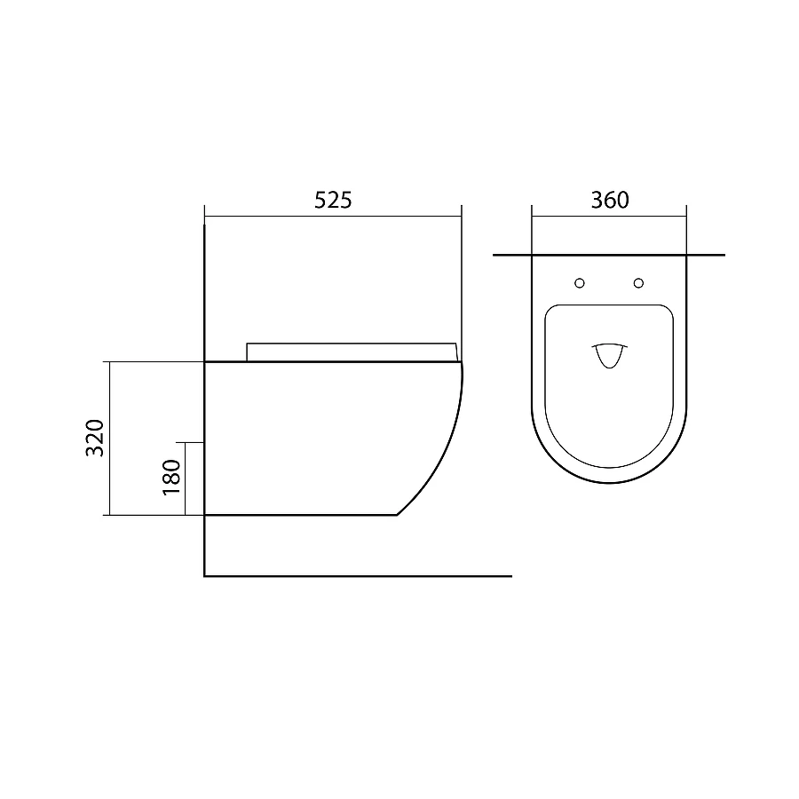 Унитаз подвесной безободковый Aquatek Европа тонкое сиденье с механизмом плавного закрывания крепеж цвет матовый черный AQ1901-MB 52,5х36х32 см