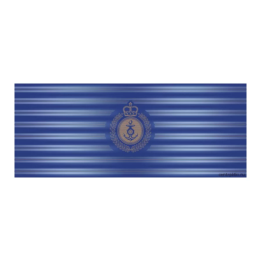 Плитка настенная Unicer Eden Decor Navy с якорем Декор глянцевый синий 58х23,5 см