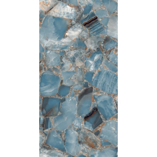 Керамогранит Seratonia Glossy Aqua Stone Dark темно-голубой 120х60 см