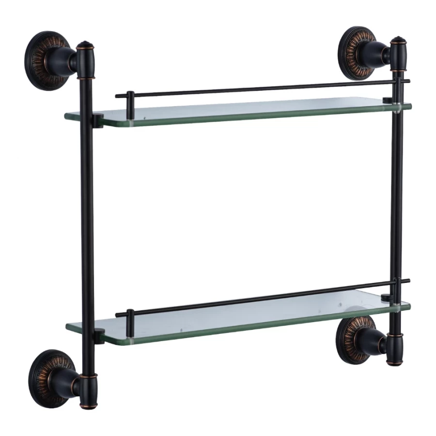 Полка прямая двойная стеклянная Savol S-006622H 40 см