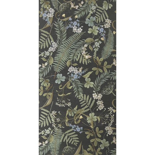 Плитка настенная Ape Ceramica Bellagio Dec Careno Sera Rect матовая черная A041907 120х60 см