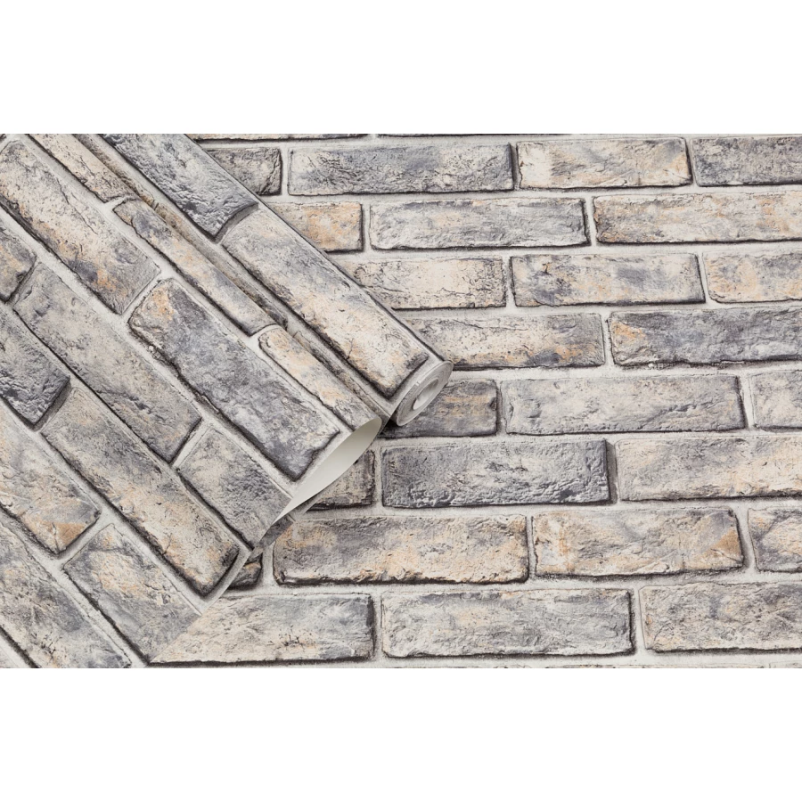 Обои флизелиновые Palitra Home Brick Loft HomeColor черные HC72192-43 1,06х10,05 м