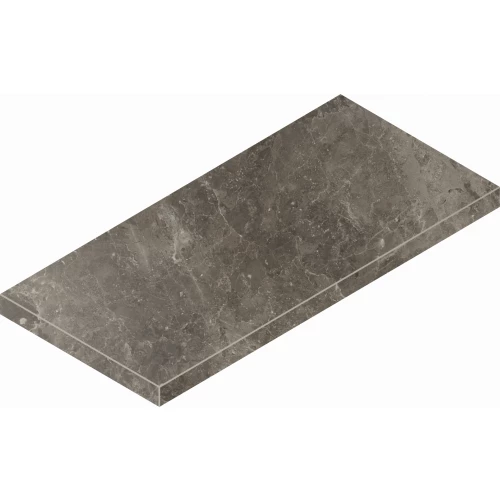 Ступень угловая левая из керамогранита Italon Рум Стоун Грэй / Room Stone Grey серая 620070001225 60х33 см