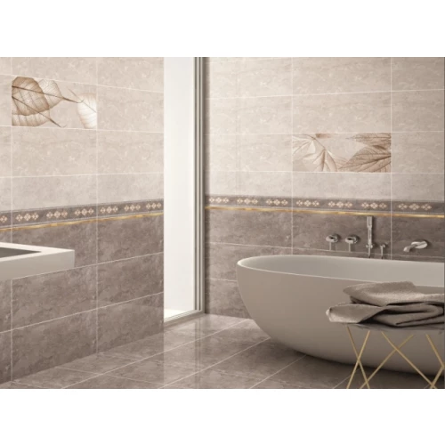 Плитка настенная Тянь Шань Ирида Декор глянцевая светло-серая 1,8 м2 TP3688H 60х30 см