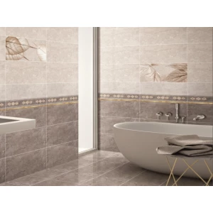 Плитка настенная Тянь Шань Ирида Декор глянцевая светло-серая 1,8 м2 TP3688H 60х30 см