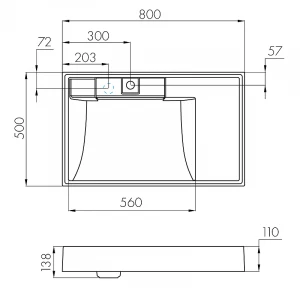 Раковина Aquaton Рейн 80 графит 1A72113KRW210 80х50 см