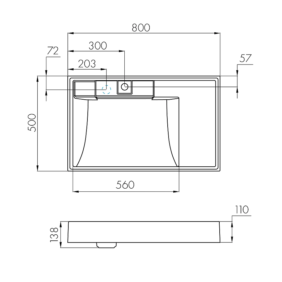 Раковина Aquaton Рейн 80 графит 1A72113KRW210 80х50 см