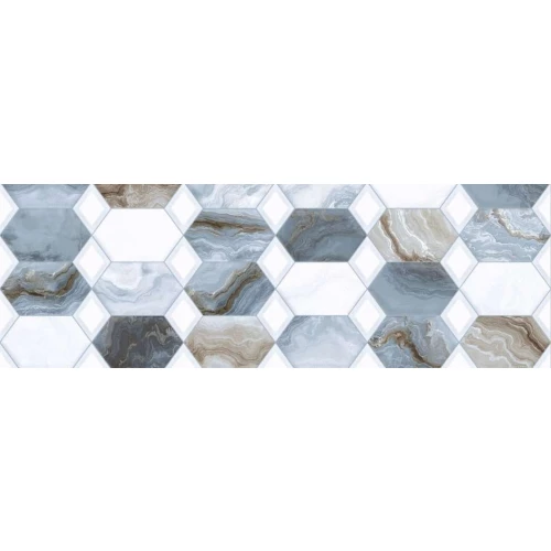 Плитка настенная Primavera Hypnose Aqua Decor 05 Glossy глянцевая голубая DG18-05 90х30 см