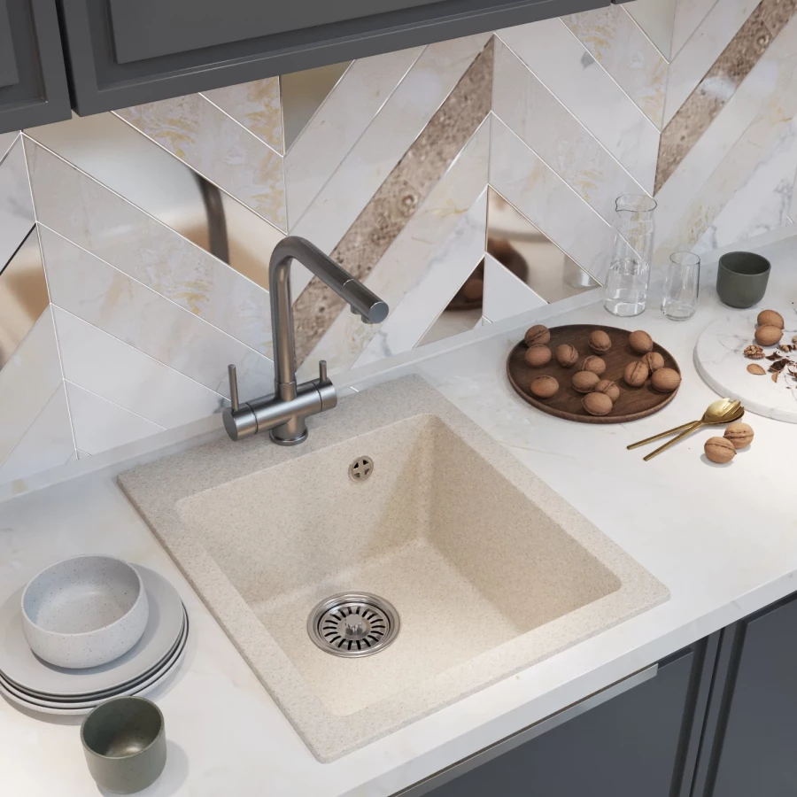 Мойка MixLine ML-GM14 New бежевая 328 551905 42x50x19 см