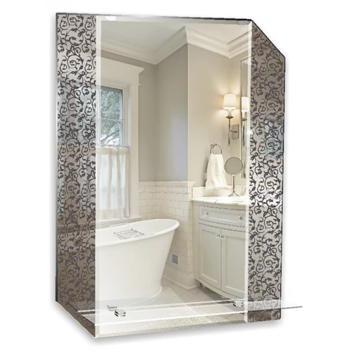 Зеркало Silver Mirrors полка пескоструйный рисунок Болонья ФР-00001102 58x75 см