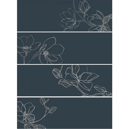 Панно Creto Ekzotic bloom синий (компл. из 4-х шт.) 90х120 см