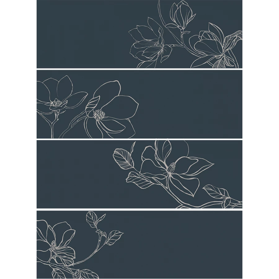 Панно Creto Ekzotic bloom синий (компл. из 4-х шт.) 90х120 см