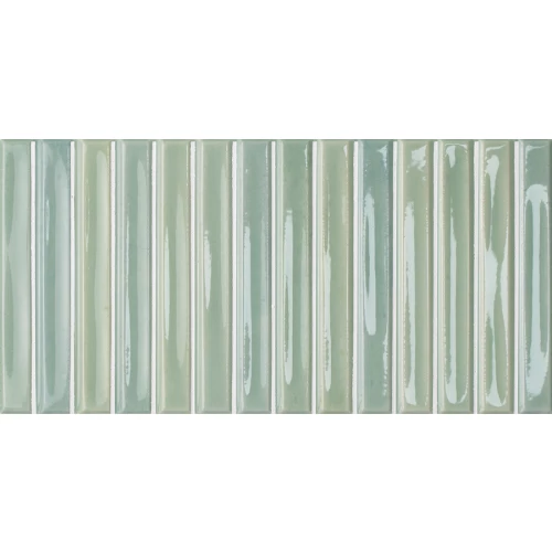 Плитка керамическая WOW Колор Ноутс Барс Киwи / Colour Notes Bars Kiwi глянцевая зеленая 133158 25х12,5 см