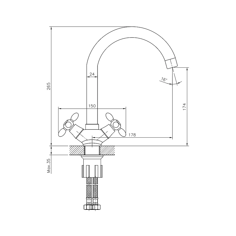 Смеситель для кухни Decoroom DR53 DR53028