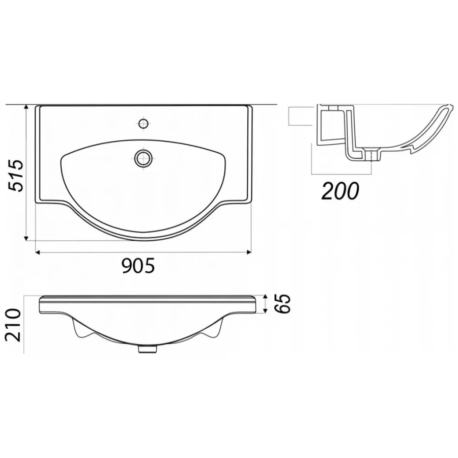 Умывальник Sanita Luxe Classic 90 CLS90SLWB01 90x51.5см