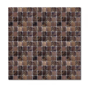 Стеклянная мозаика Rose Mosaic Aquatica Dark Chocolate 2x2 смесь глянцевая коричневая G45+G43+G41 32,2х32,2 см