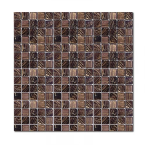 Стеклянная мозаика Rose Mosaic Aquatica Dark Chocolate 2x2 смесь глянцевая коричневая G45+G43+G41 32,2х32,2 см
