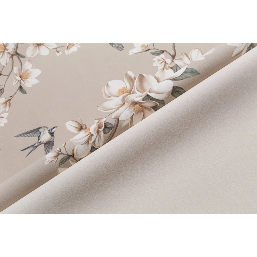 Обои флизелиновые Palitra Life Magnolia бежевые PL72536-12 1,06х10,05 м