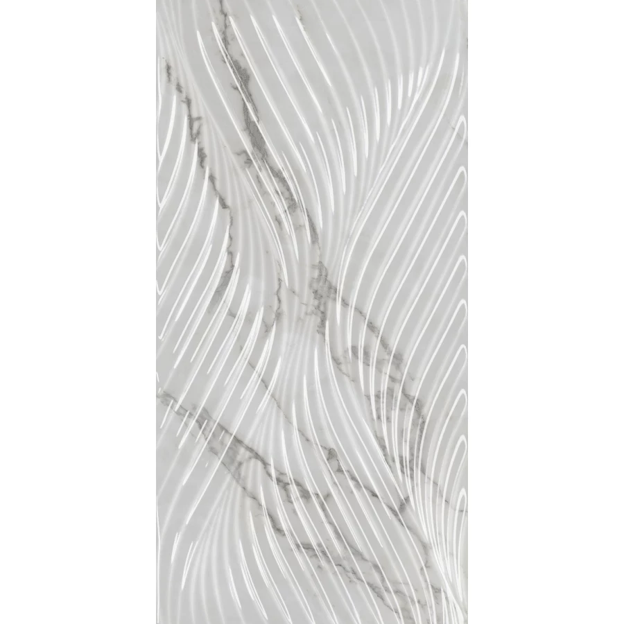 Плитка настенная Kerama Marazzi Коррер структура обрезная глянцевая белая 11281R 60x30 см