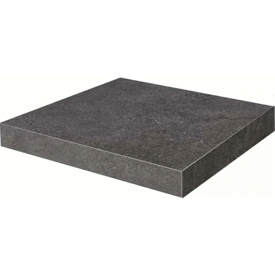 Ступень угловая клееная Kerama Marazzi Портленд антрацит матовая обрезная черная KM8080G0061RGCA 33x33 см