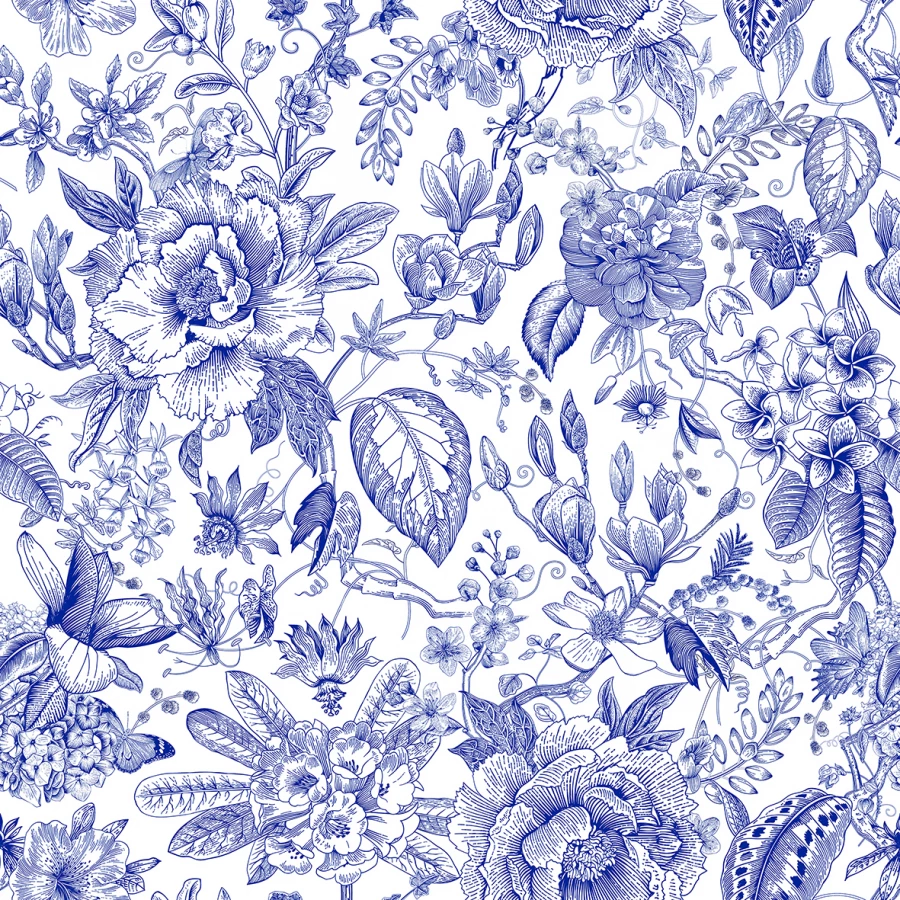 Обои флизелиновые Marburg Glööckler Pompöös Provence синие 35616 0,53х10,05 м