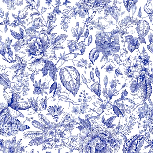 Обои флизелиновые Marburg Glööckler Pompöös Provence синие 35616 0,53х10,05 м