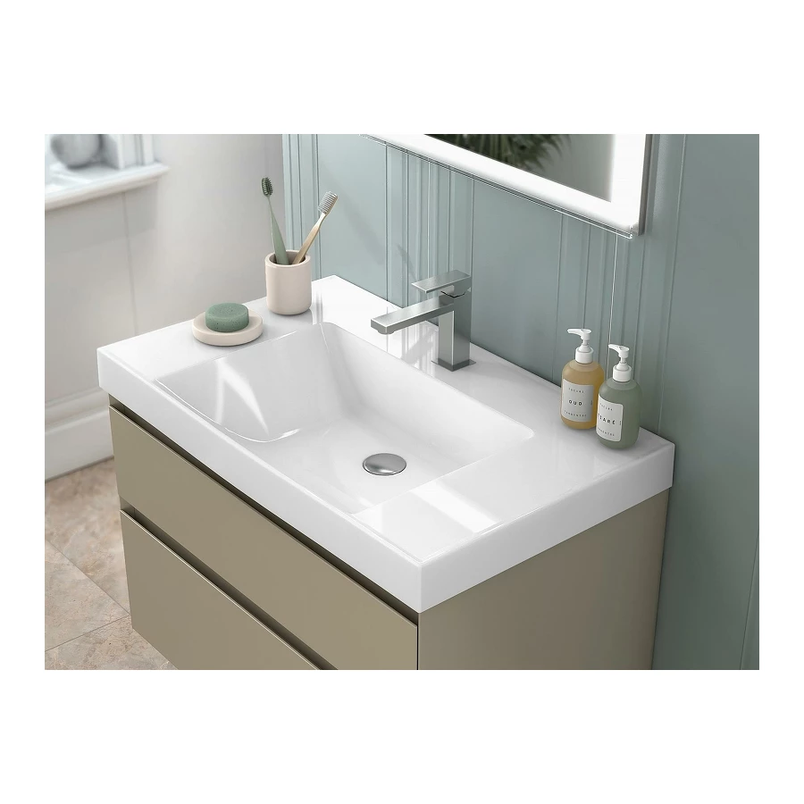 Раковина Kerama Marazzi Cubo подвесная мебельная 80 белая глянцевая CU.wb.80 80,5х48,5 см