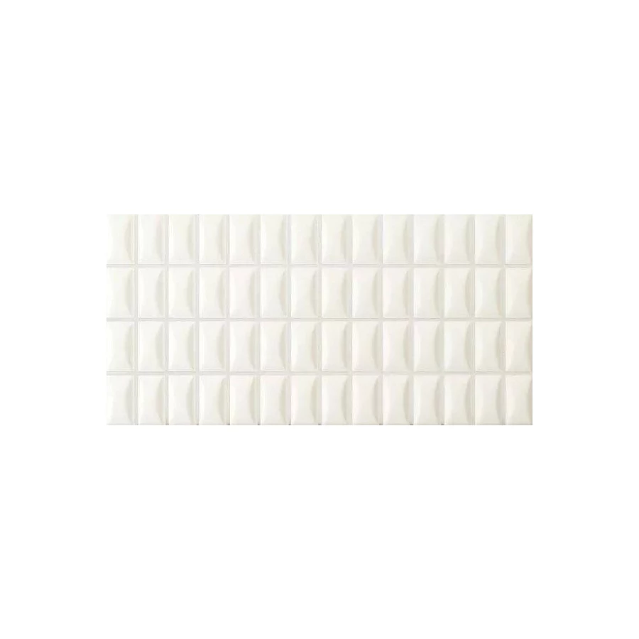 Плитка настенная WOW 3D Bars Bevel Quartz Matt матовая белая 135546 25х12,5 см