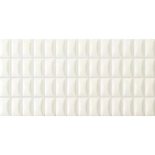 Плитка настенная WOW 3D Bars Bevel Quartz Matt матовая белая 135546 25х12,5 см