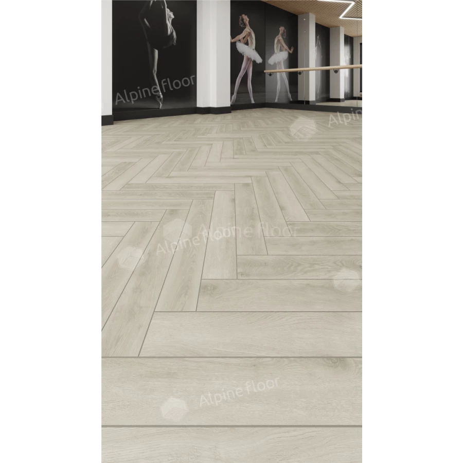 Ламинат Alpine Floor Herringbone Дуб Монпелье LF102-6 33 класс 8 мм 2.2034 кв.м 60.6х10.1 см
