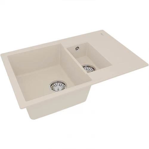 Кухонная мойка Lemark Ramza 760 врезная прямоугольная с дополнительной чашей и крылом из кварцгранита цвет Шампань 9910042