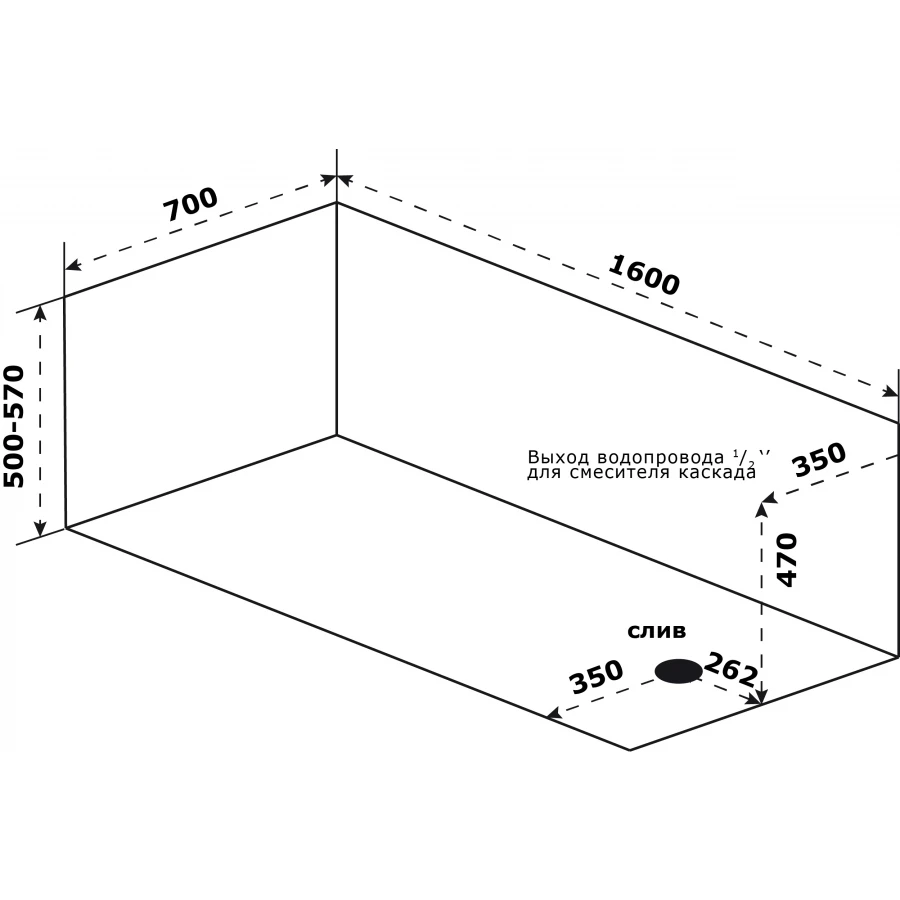 Ванна акриловая Azario Бали БАВ0002 160х70 см