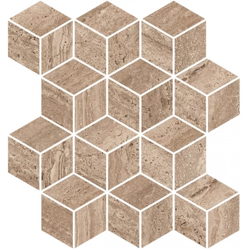 Декор Kerama Marazzi Про Травертин мозаичный обрезной матовый коричневый светлый KMD2MSM018BR 37x34,5 см