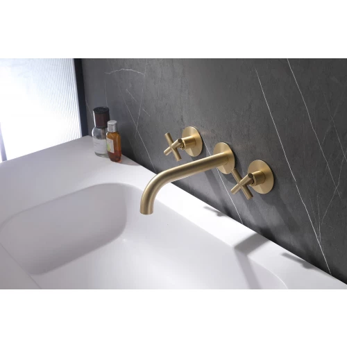 Смеситель Abber Wasser Kreis для раковины скрытого монтажа золото матовое AF81121G