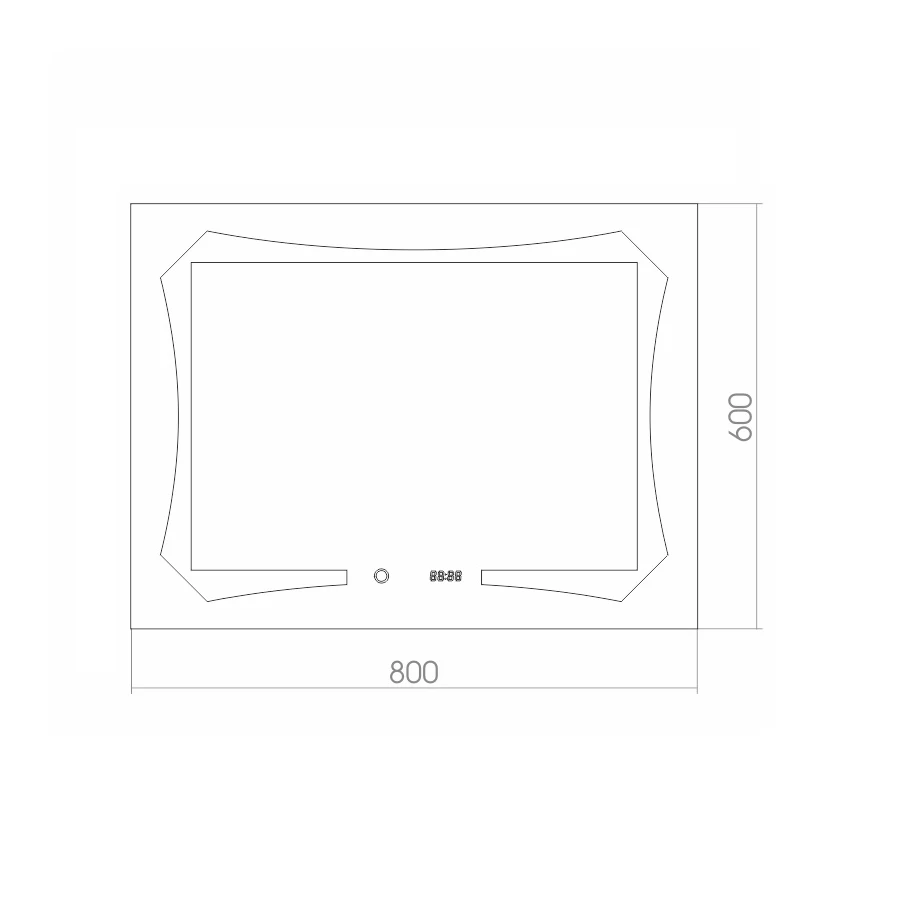 Зеркало Azario Oтто-4 c подсветкой и диммером сенсорный выключатель часы ФР-00001398 80х60 см