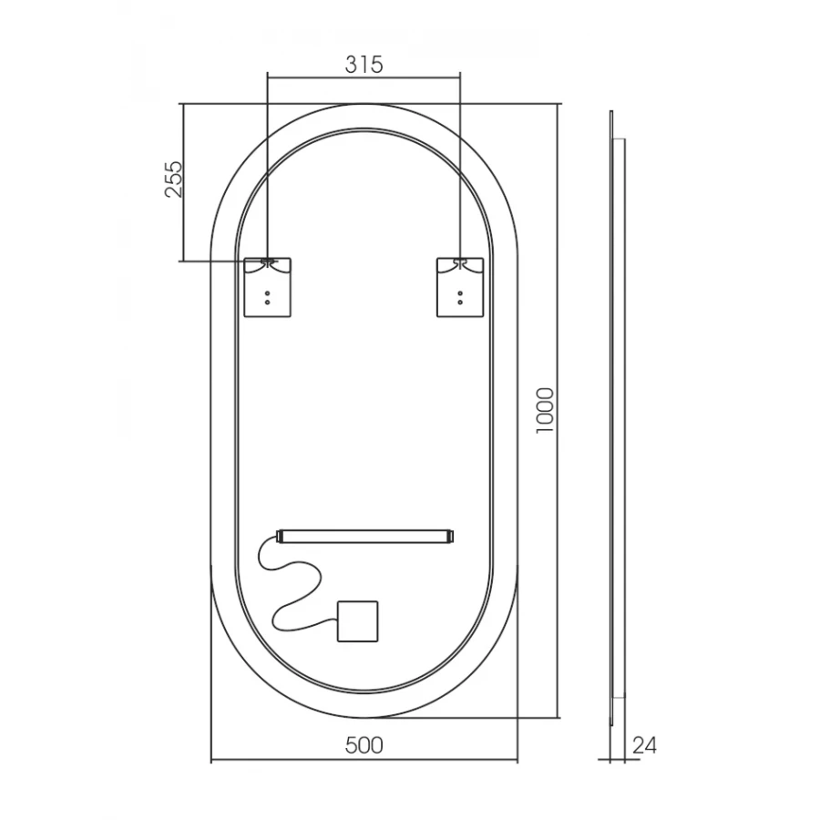 Зеркало Silver Mirrors открытая подсветка сенсорный выключатель Viva-Lite LED-00002601 50x100 см