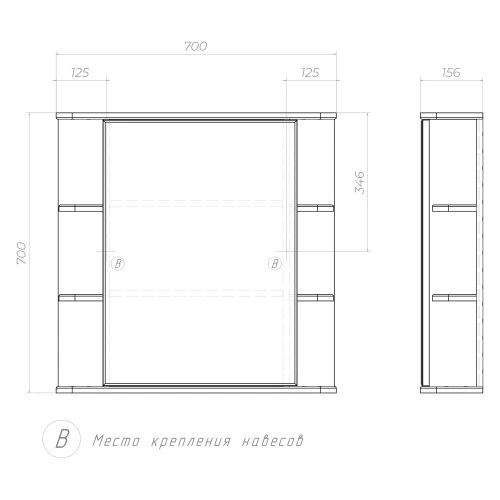 Зеркало шкаф Vigo Nova 700 навесной zsh.NOV.70 70x70 см