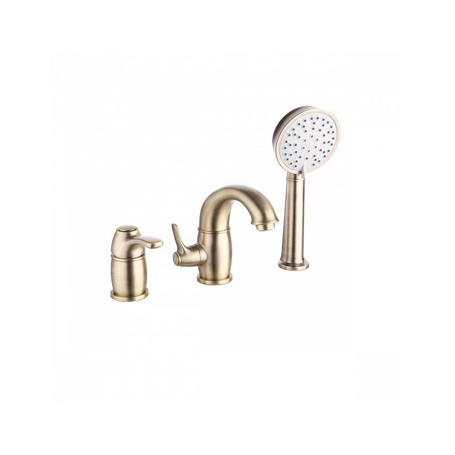 Смеситель на борт ванны Iddis Oldie на 3 отверстия с керамическим дивертором OLDBR30i07 бронза
