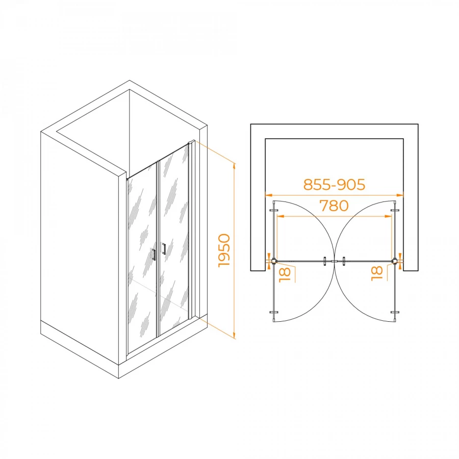 Душевая дверь RGW PA-104B 900 060810409-14