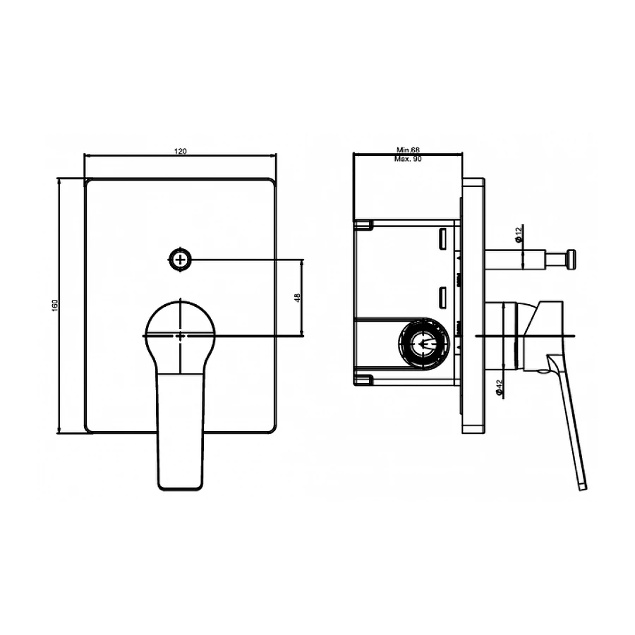 Смеситель для ванны душа Laparet Nobia встраиваемый N2187602LPT